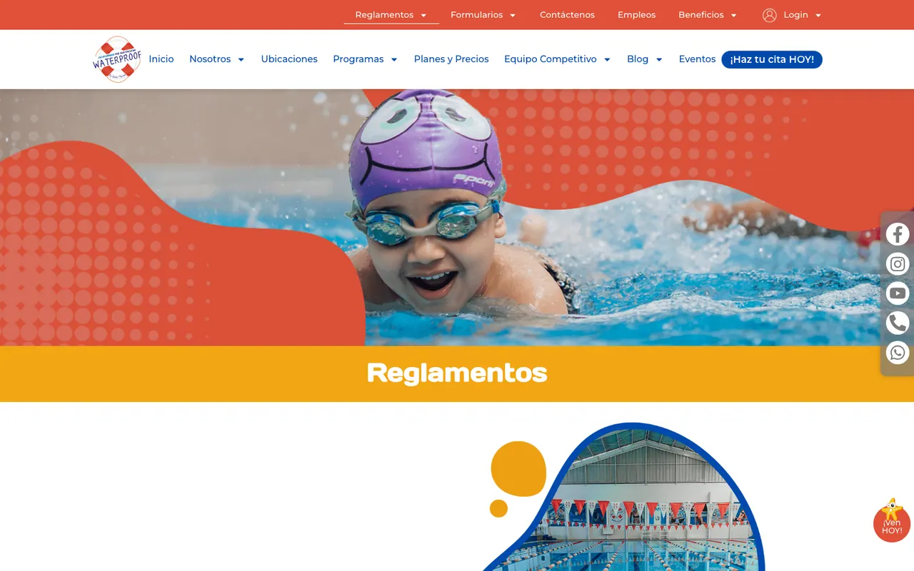 Academia de natación, dentro y fuera del agua — Academia de Natación Waterproof