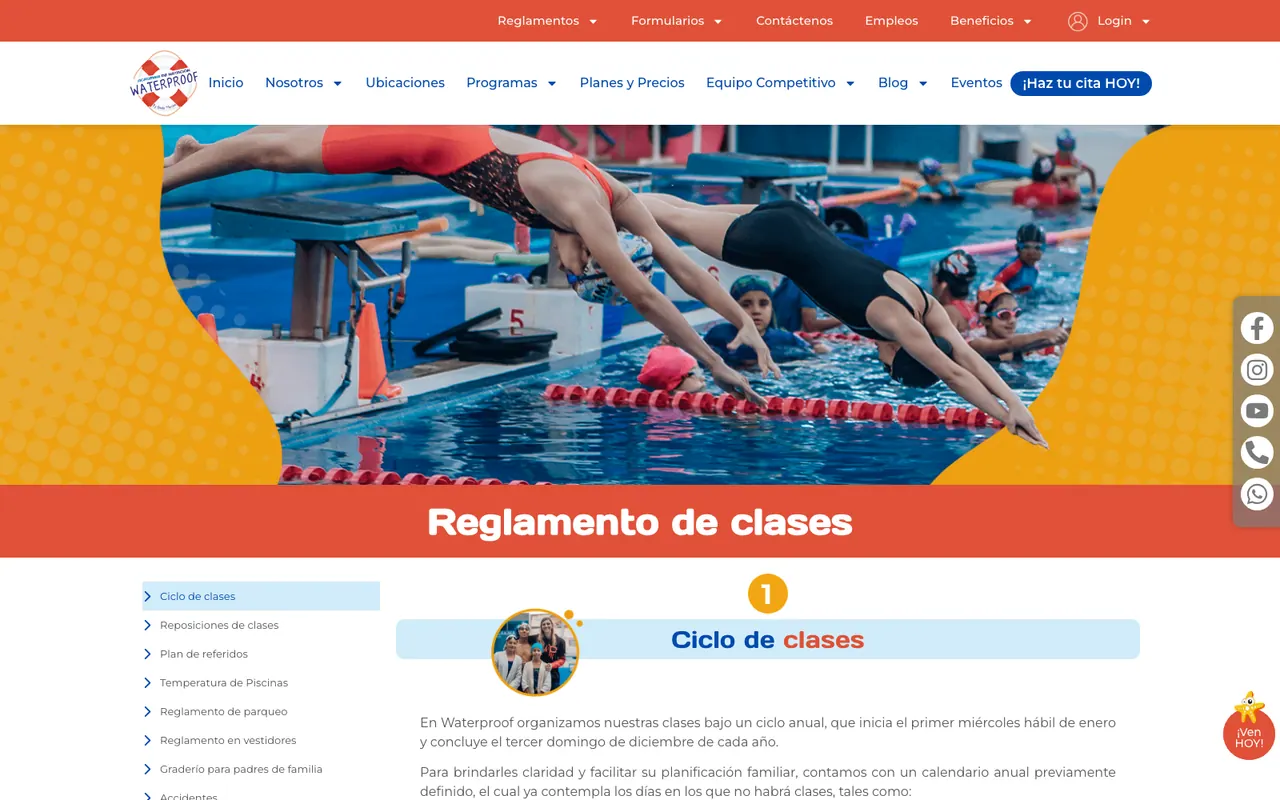 Academia de natación, dentro y fuera del agua — Academia de Natación Waterproof